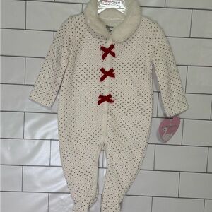 Charming Cream and Red Kids Footie by Baby Gear